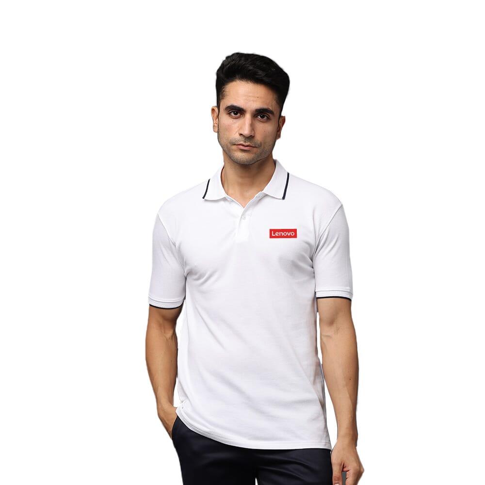 Greys & Blues Pima Polo T-Shirt - White With Black Tipping
